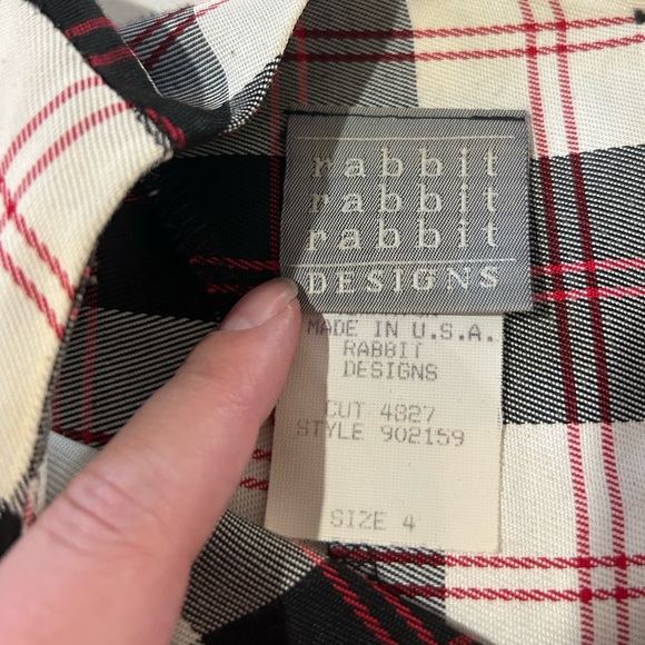 Vintage Rabbit Rabbit Rabbit Plaid Dress - Picture 2 of 7